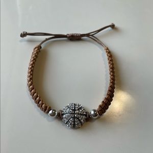 Brand New Rhinestone Basketball Charm Bracelet